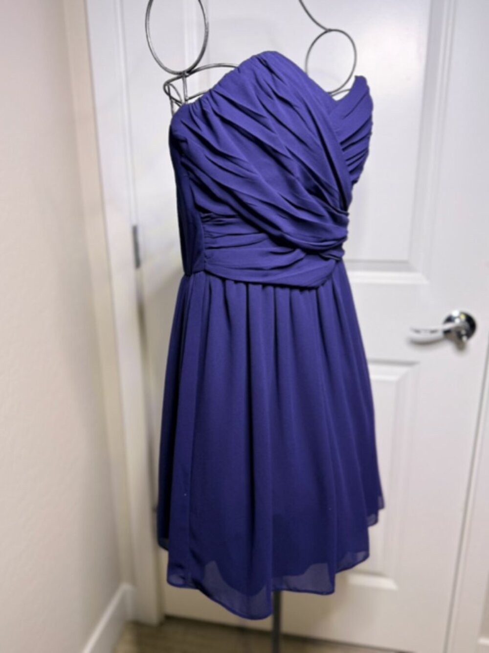 BCX Navy Blue Strapless Ruched Party Dress, Size 13 - Picture 5 of 9